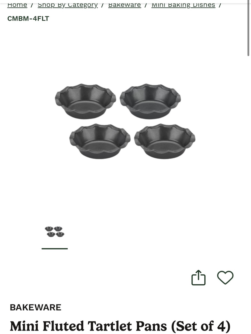 Calphalon Mini Fluted Tartlet Pans - Set of 4 (Gray)